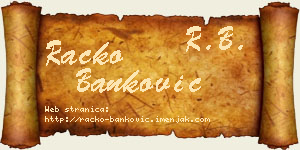 Racko Banković vizit kartica